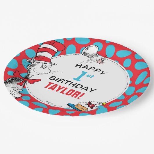 セウス博士 |帽子誕生日の猫 ペーパープレート (アングル)
