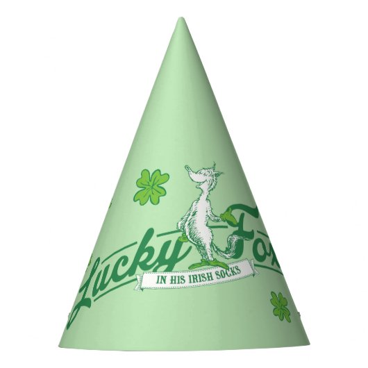 セウス博士 |彼のアイリッシュソックスの幸運なキツネ パーティーハット (正面)