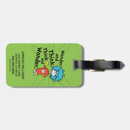 セウス博士 疑問に思|と考え。考え疑問に思. ラゲッジタグ (裏面横)