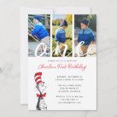 セウス博士 | Cat in the Hat 1th Birthday Photo 招待状 (正面)