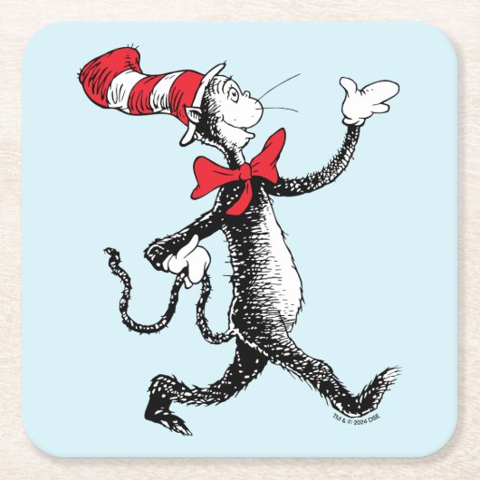 セウス博士 | Cat in the Hat Cat Walk スクエアペーパーコースター (正面)