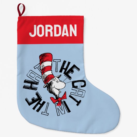 セウス博士 | Cat in the Hat Round Art ラージクリスマスストッキング (正面)