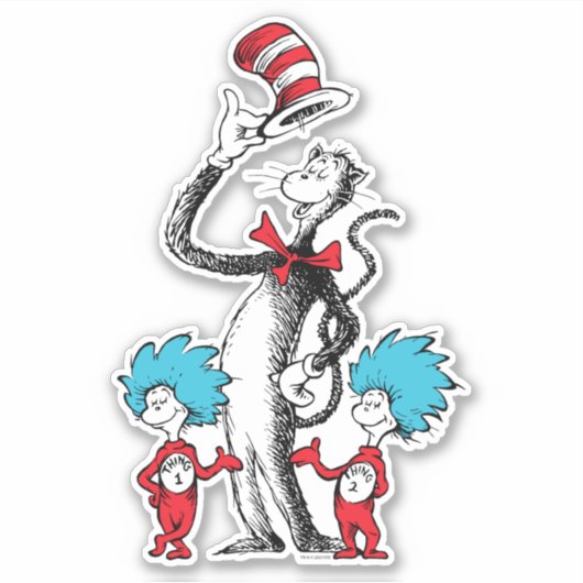 セウス博士 | Cat in the Hat, Thing One & Thing Two シール (正面)