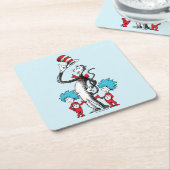 セウス博士 | Cat in the Hat, Thing One & Thing Two スクエアペーパーコースター (アングル)