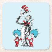 セウス博士 | Cat in the Hat, Thing One & Thing Two スクエアペーパーコースター (正面)