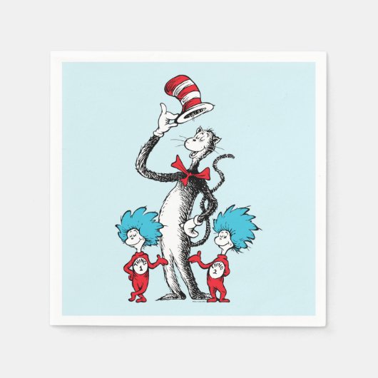 セウス博士 | Cat in the Hat, Thing One & Thing Two スタンダードカクテルナプキン (正面)