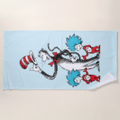 セウス博士 | Cat in the Hat, Thing One & Thing Two ビーチタオル (正面)