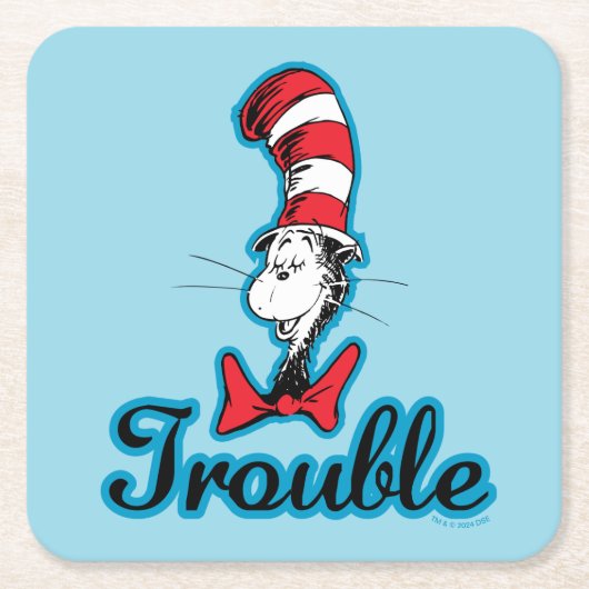 セウス博士 | Cat in the Hat Troubles スクエアペーパーコースター (正面)