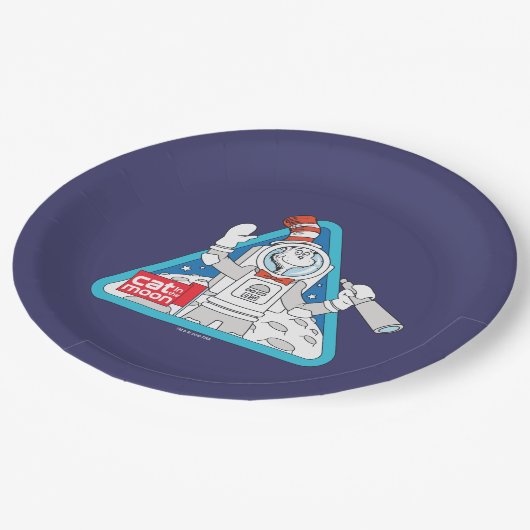 セウス博士 | Cat in the Moon Outer Space Graphic ペーパープレート (アングル)