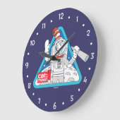 セウス博士 | Cat in the Moon Outer Space Graphic ラージ壁時計 (傾斜)