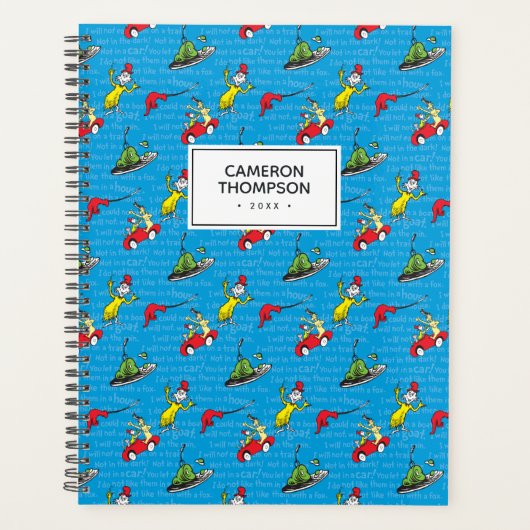 セウス博士 | Green EggsとHamストーリーブックパターン プランナー手帳 (正面)