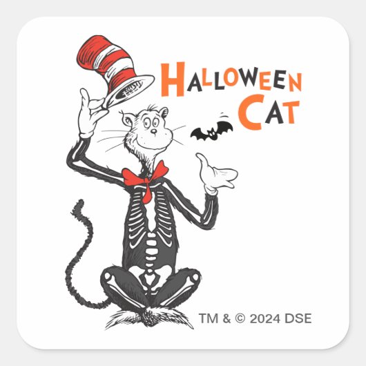 セウス博士 | Halloween Cat in the Hat スクエアシール (正面)