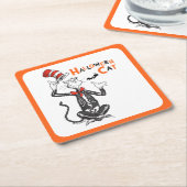 セウス博士 | Halloween Cat in the Hat スクエアペーパーコースター (アングル)