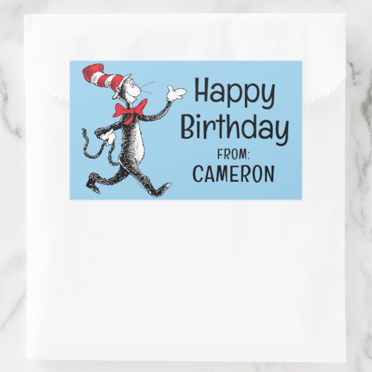 セウス博士 | HatヴィンテージロゴのCat 長方形シール (バッグ)