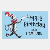 セウス博士 | HatヴィンテージロゴのCat 長方形シール (正面)