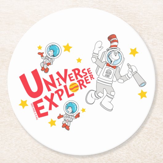 セウス博士 | Hat Universe ExplorerのCat ラウンドペーパーコースター (正面)
