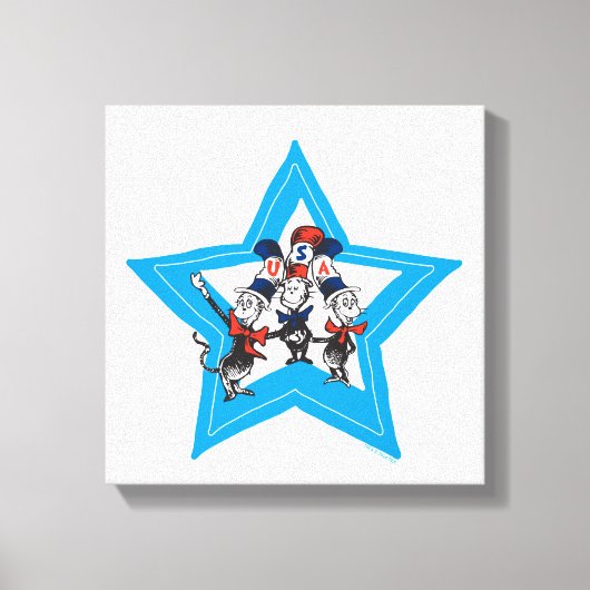 セウス博士 | Little Cats USA Hats Graphic キャンバスプリント (正面)