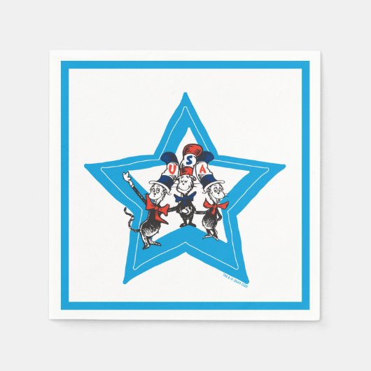 セウス博士 | Little Cats USA Hats Graphic スタンダードカクテルナプキン (正面)