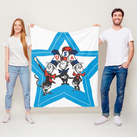 セウス博士 | Little Cats USA Hats Graphic フリースブランケット (インサイチュ)