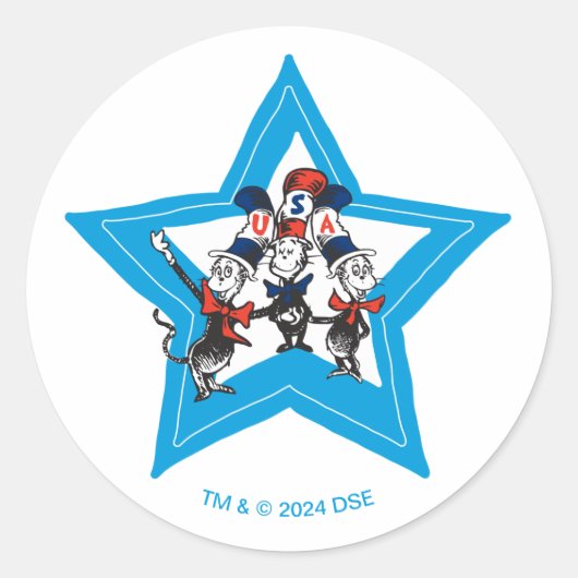 セウス博士 | Little Cats USA Hats Graphic ラウンドシール (正面)