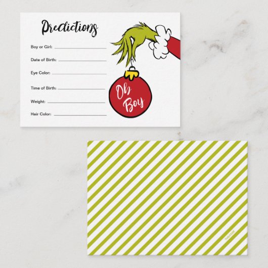 セウス博士 | Oh Boy Grinchのベビー予測 エンクロージャーカード (正面/裏面)