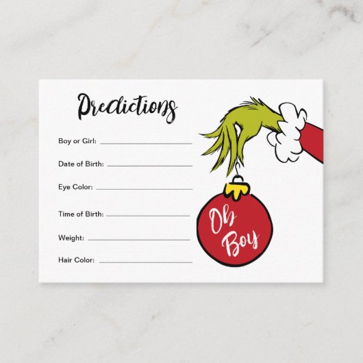 セウス博士 | Oh Boy Grinchのベビー予測 エンクロージャーカード (正面)