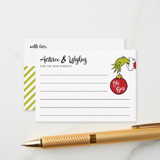 セウス博士 | Oh Boy Grinchベビーアドバイス エンクロージャーカード (正面/裏面インサイチュ)