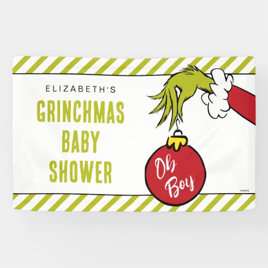 セウス博士 | Oh Boy Grinch Baby Shower 横断幕 (横)