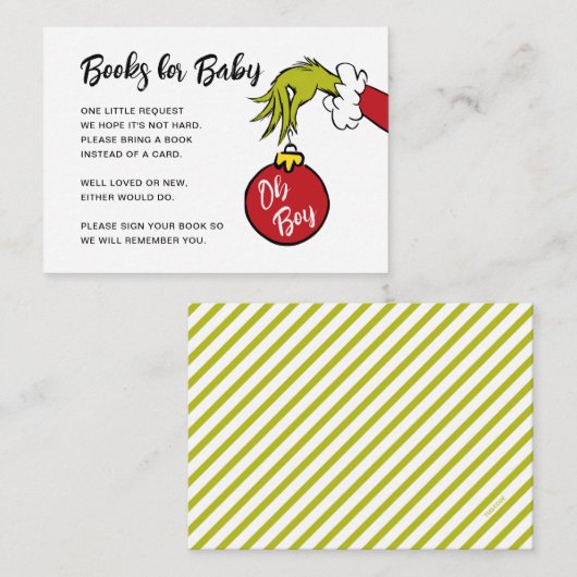 セウス博士 | Oh Boy Grinch Books forベビー エンクロージャーカード (正面/裏面)