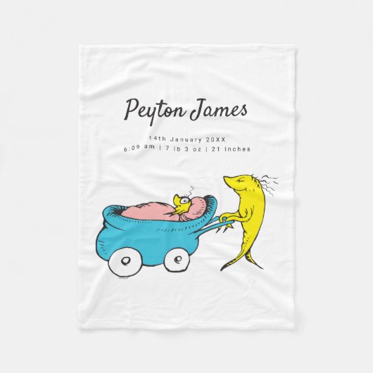 セウス博士 | One Fish誕生統計フリース フリースブランケット (正面)