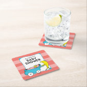 セウス博士 | One Fish – 女の子ベビーシャワー スクエアペーパーコースター (インサイチュ)