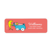 セウス博士 | One Fish – 女の子ベビーシャワー ラベル (正面)