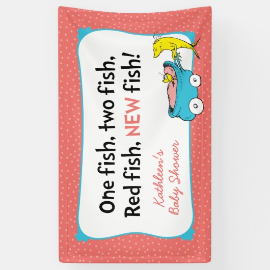 セウス博士 | One Fish – 女の子ベビーシャワー 横断幕 (縦)