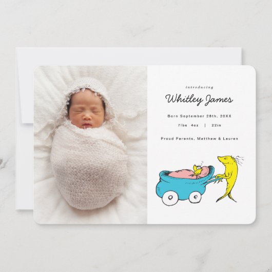 セウス博士 | One Fish – 男の子の誕生のお知らせ セーブザデート (正面)