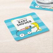 セウス博士 | One Fish - Boy Baby Shower スクエアペーパーコースター (アングル)
