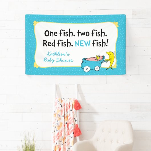 セウス博士 | One Fish - Boy Baby Shower 横断幕 (インサイチュ)