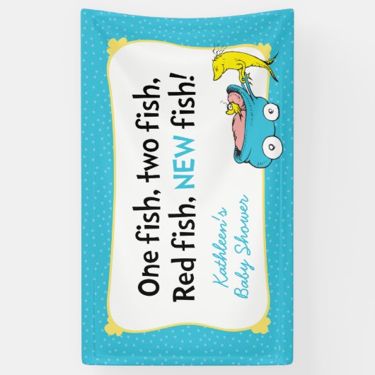 セウス博士 | One Fish - Boy Baby Shower 横断幕 (縦)
