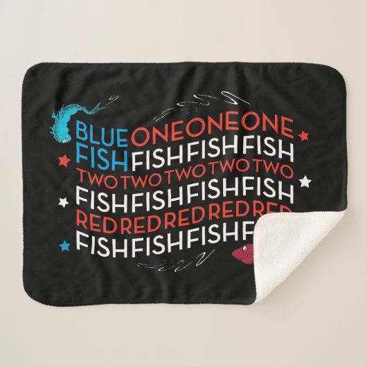 セウス博士 | Red Fish Blue Fish US Flag Graphic シェルパブランケット (正面(横))