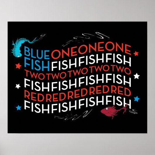 セウス博士 | Red Fish Blue Fish US Flag Graphic ポスター (正面)