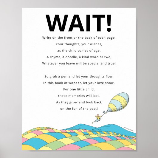 セウス博士 | The Places Guest Bookパーティー標識 ポスター (正面)