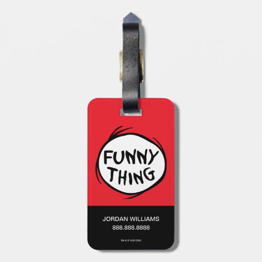 セウス博士 | Thing One Thing Two - おもしろい Thing ラゲッジタグ (裏面縦)