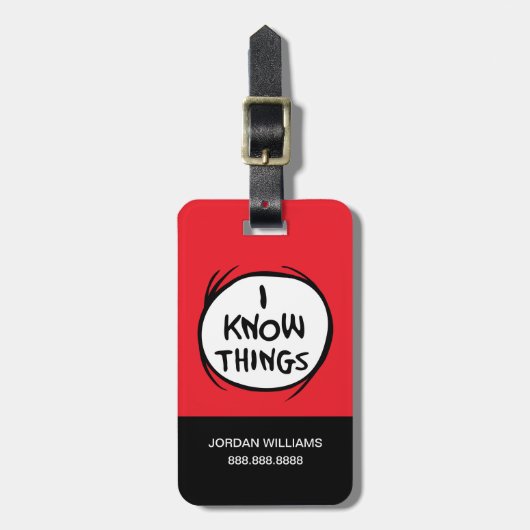 セウス博士 | Thing One Thing Two – 私は物事を知っている ラゲッジタグ (正面縦)