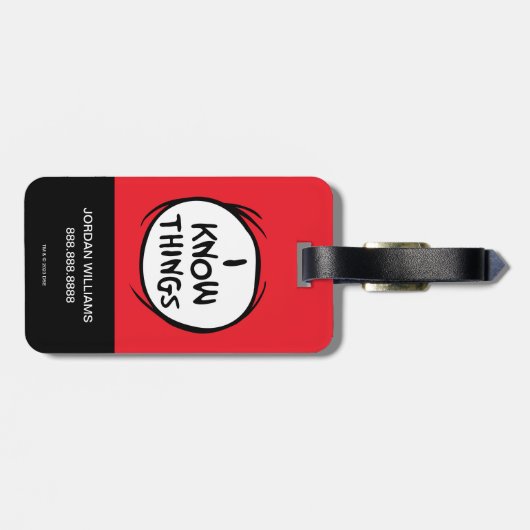 セウス博士 | Thing One Thing Two – 私は物事を知っている ラゲッジタグ (裏面横)