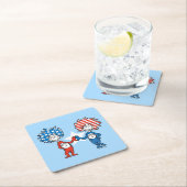 セウス博士 | Thing One Thing Two Patriotic Graphic スクエアペーパーコースター (インサイチュ)