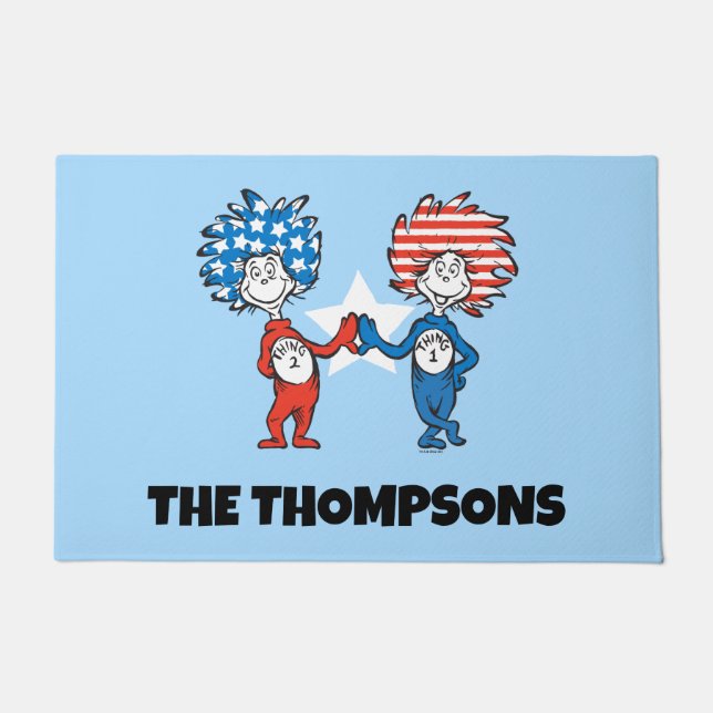 セウス博士 | Thing One Thing Two Patriotic Graphic ドアマット (正面)