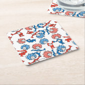 セウス博士 | Thing One Thing Two US Flag Pattern スクエアペーパーコースター (アングル)