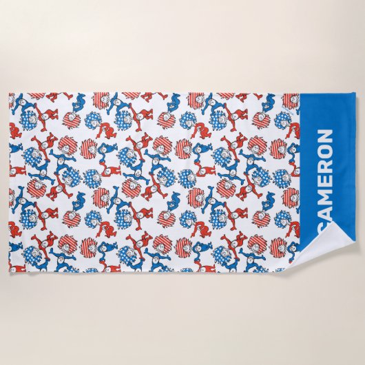 セウス博士 | Thing One Thing Two US Flag Pattern ビーチタオル (正面)