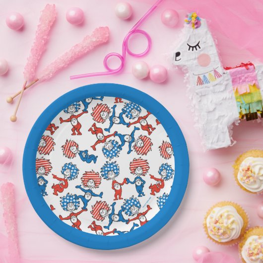 セウス博士 | Thing One Thing Two US Flag Pattern ペーパープレート (パーティー)