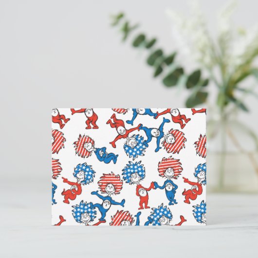 セウス博士 | Thing One Thing Two US Flag Pattern ポストカード (スタンド正面)