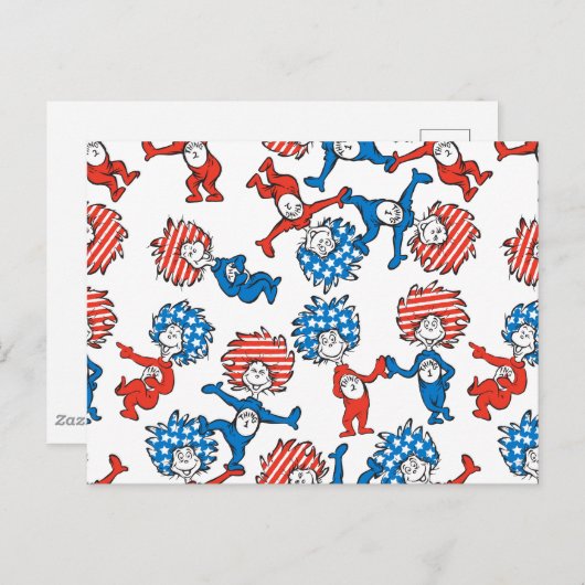 セウス博士 | Thing One Thing Two US Flag Pattern ポストカード (正面/裏面)